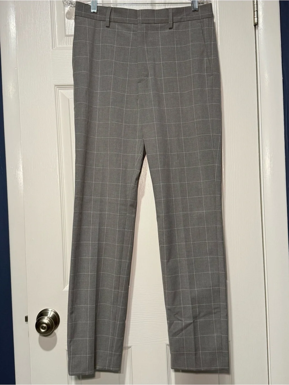 H&M Men's Gray Windowpane Dress Pants Slim Fit Size 29